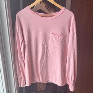 Free People Pink Long Sleeve Shirt